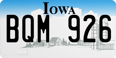IA license plate BQM926