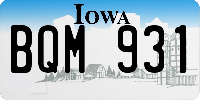 IA license plate BQM931