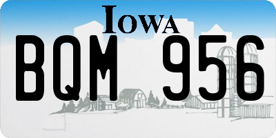 IA license plate BQM956