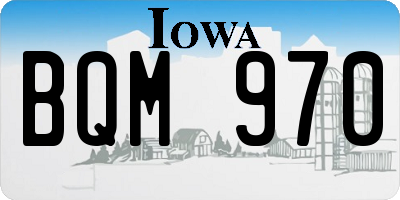 IA license plate BQM970