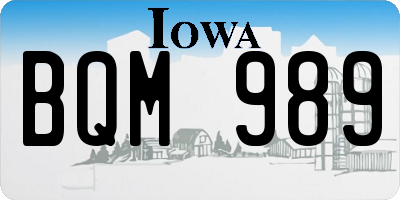 IA license plate BQM989