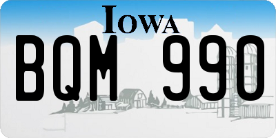 IA license plate BQM990