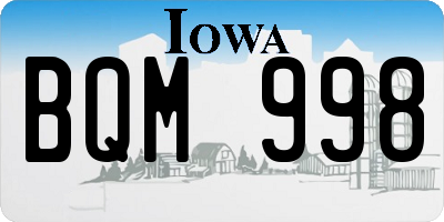IA license plate BQM998