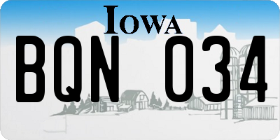 IA license plate BQN034