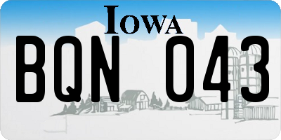 IA license plate BQN043