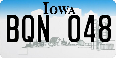 IA license plate BQN048
