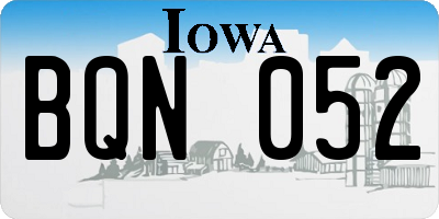 IA license plate BQN052