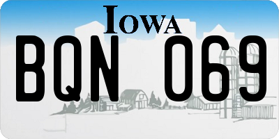 IA license plate BQN069