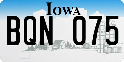 IA license plate BQN075