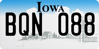 IA license plate BQN088
