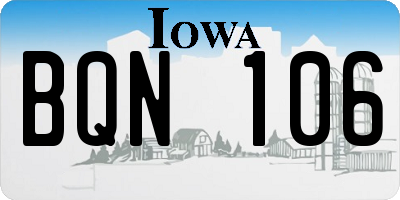 IA license plate BQN106