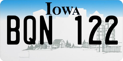 IA license plate BQN122