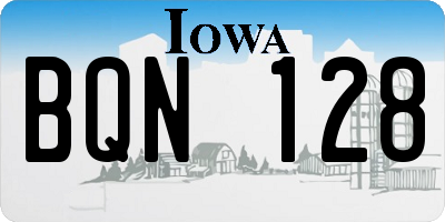 IA license plate BQN128