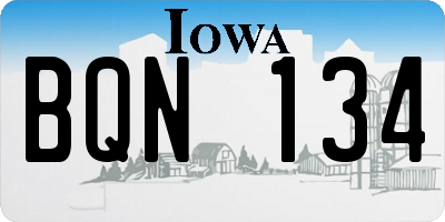 IA license plate BQN134