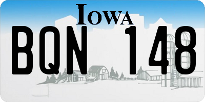 IA license plate BQN148