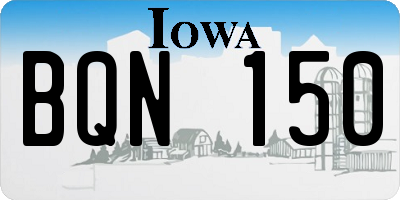 IA license plate BQN150