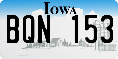 IA license plate BQN153