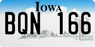 IA license plate BQN166