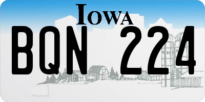 IA license plate BQN224