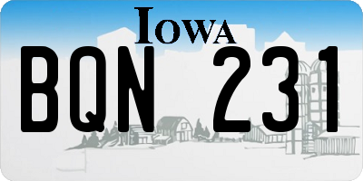 IA license plate BQN231