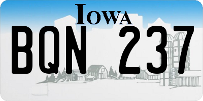 IA license plate BQN237