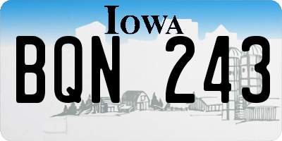IA license plate BQN243