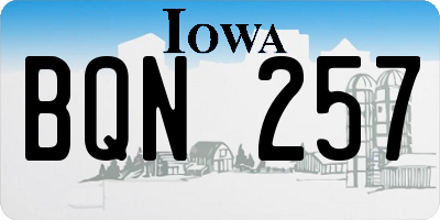 IA license plate BQN257
