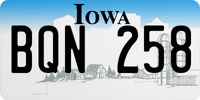 IA license plate BQN258
