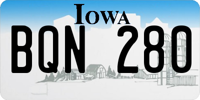 IA license plate BQN280