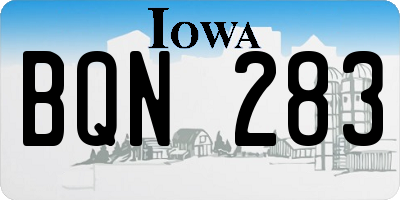 IA license plate BQN283