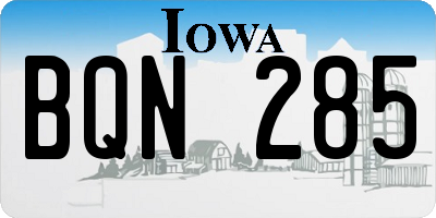IA license plate BQN285