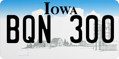IA license plate BQN300