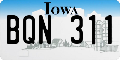 IA license plate BQN311