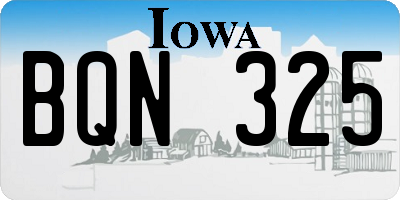 IA license plate BQN325