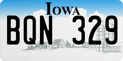 IA license plate BQN329