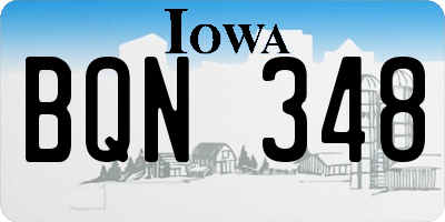 IA license plate BQN348