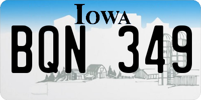 IA license plate BQN349