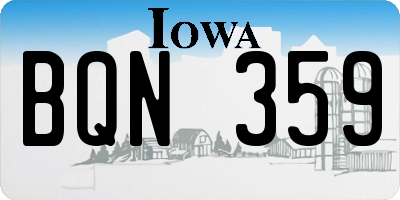 IA license plate BQN359