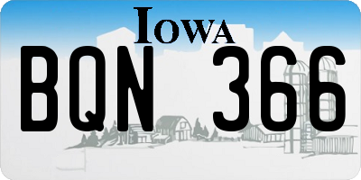 IA license plate BQN366