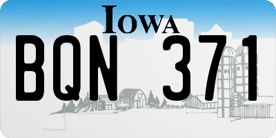 IA license plate BQN371