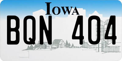IA license plate BQN404