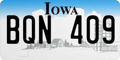IA license plate BQN409