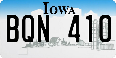 IA license plate BQN410