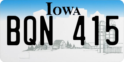 IA license plate BQN415