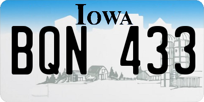 IA license plate BQN433