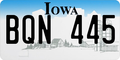 IA license plate BQN445