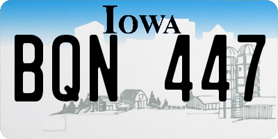 IA license plate BQN447