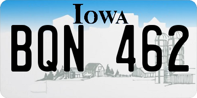 IA license plate BQN462