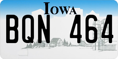 IA license plate BQN464