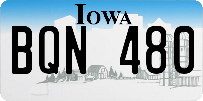 IA license plate BQN480